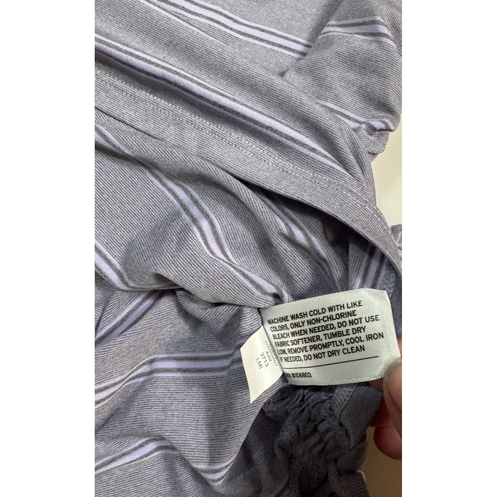 Duluth Trading Co Womens Cooling Jade Striped Ruched Side Tank Top Purple S